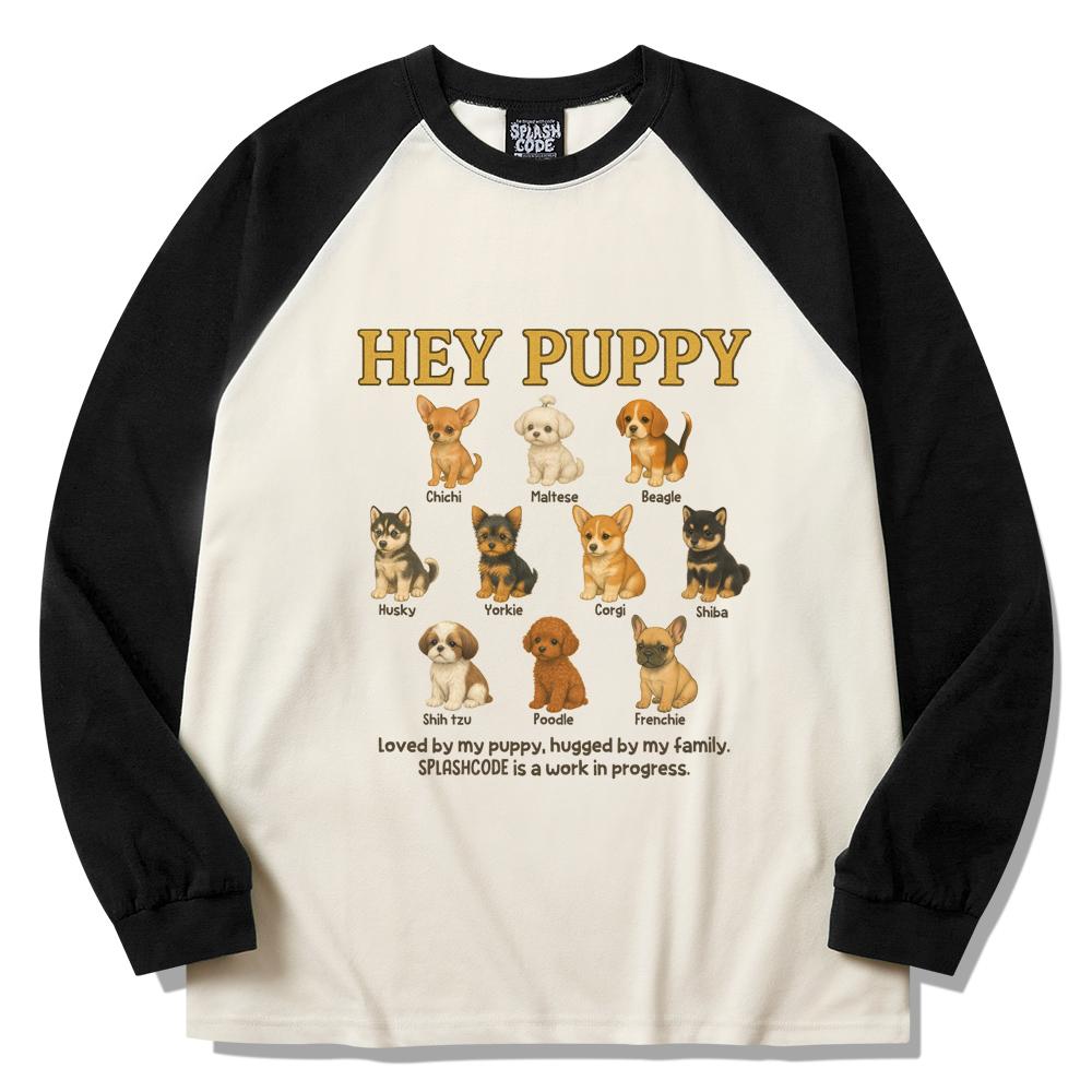 Seupeullaesikodeu Raglan Long Sleeve Cream - Hey Puppy