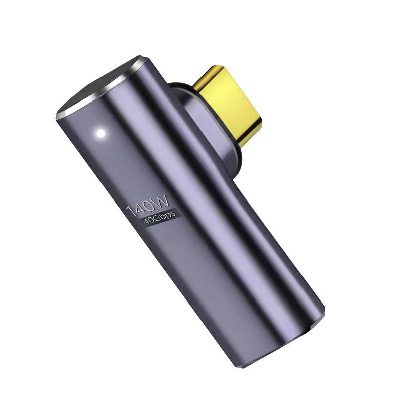 Magnetyczny Adapter USB4 Typu C, 140W, Wideo 8K@60Hz, Pełna Funkcjonalność 40Gbps, Szybkie Ładowanie PD, Kątowy Design.
