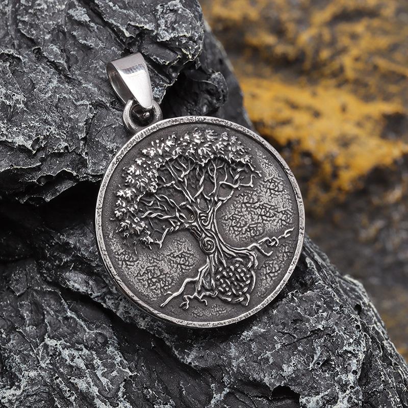 Pendant Nordic Viking Tree of Life New Retro Round Pendant Jewelry Necklace