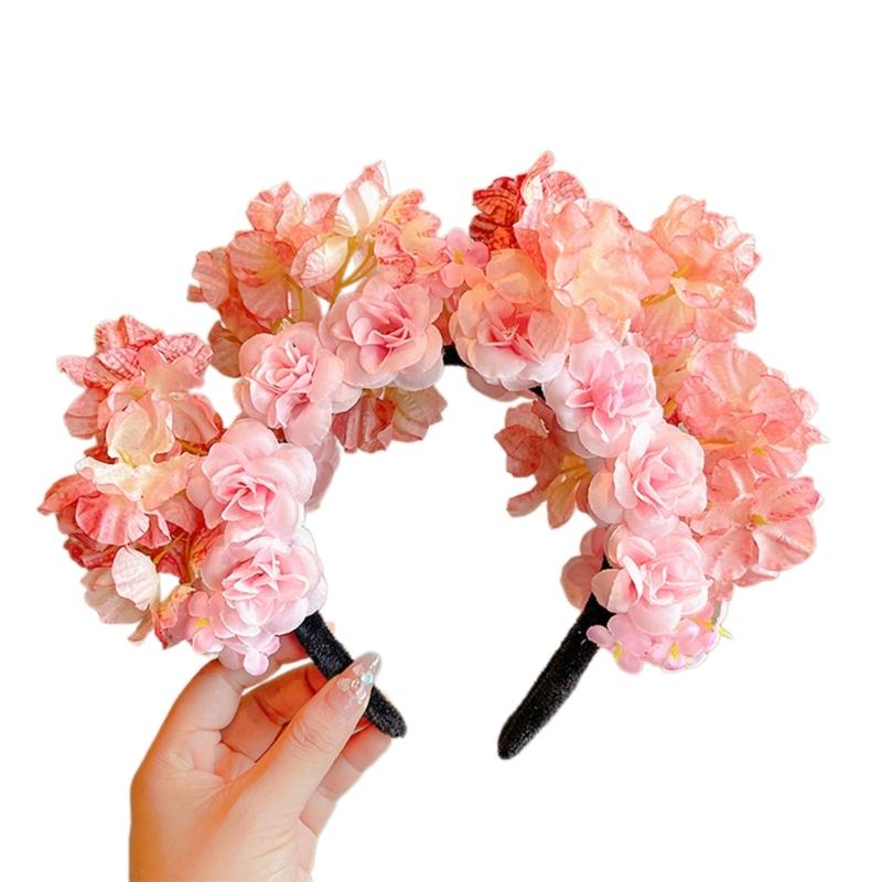 Beautiful Handmade Flower Headband Chinese Traditional Flower Hair Adornments Suitable for Traditional Chinese Dress