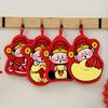 Festive Red God of Wealth Hand Towel with Loop – New Year Kitchen & Bathroom Decor
