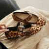 New Women Flat Shoes Leopard Print Mary Jane Boat Shoes Fashion Ballet Slip-on Loafers