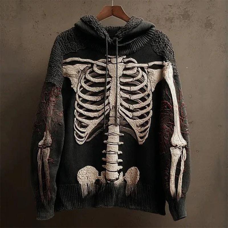 Womens Cozy Oversized Hooded Sweater With 3D Christmas Snowman Print Soft Knit Pullover Winter