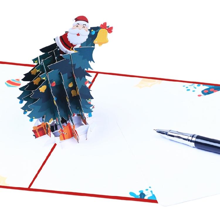 3D Pop Up Christmas Cards Charming Tree and Santa Illustrations Joyful Gift