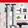 Four-Legged Aluminum Walking Cane with Light, Non-slip, Telescopic, Lightweight, Multi-functional Support for the Elderly