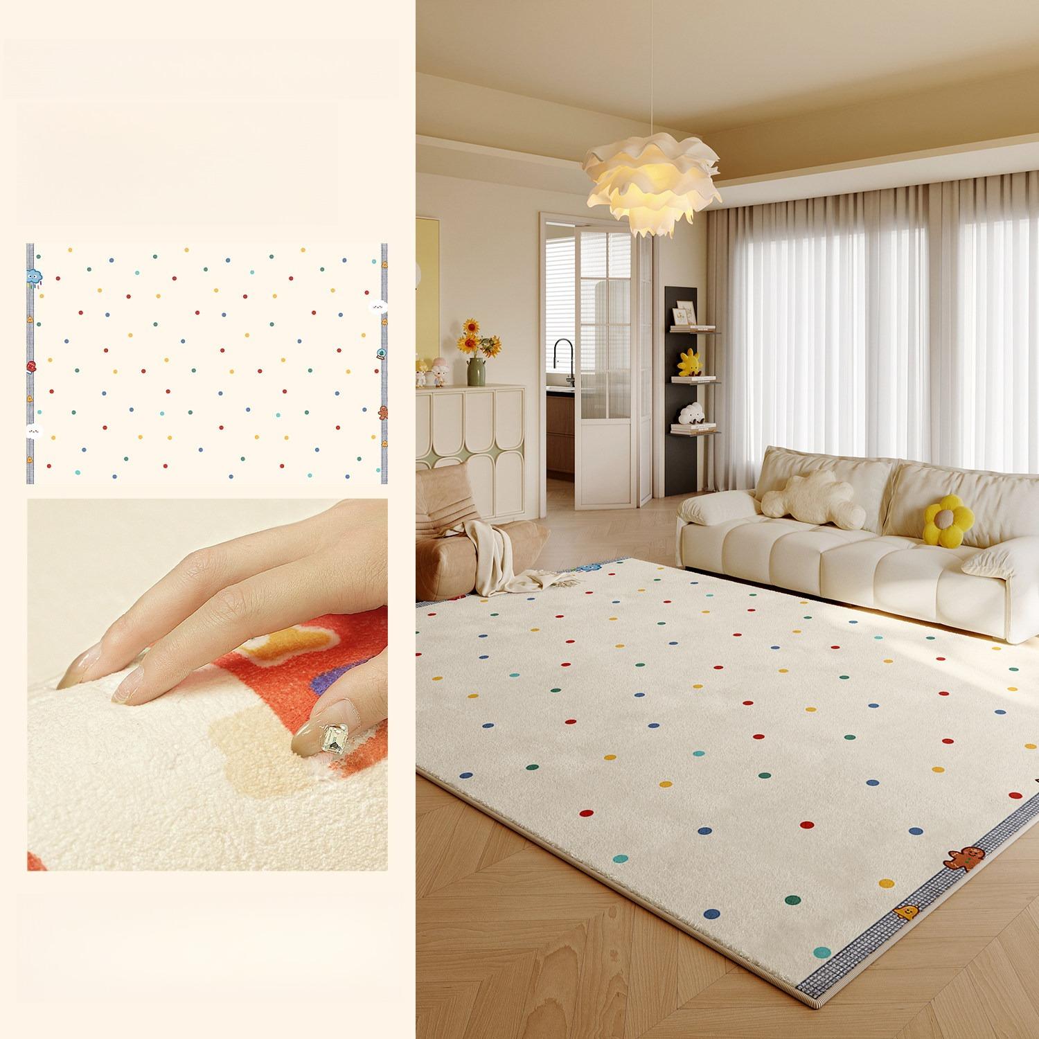Crème Stijl Slaapkamer Decor Groot Tapijt Verdikt Pluche Tapijten voor Woonkamer Pluizig Zacht Lounge Vloermat Wasbaar Garderobekamer Tapijt 80x160cm