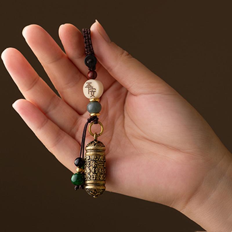 Messing Sechs Worte Mantra Buddhistisches Auto Schlüsselanhänger Anhänger Handgemachte Diy Schlüsselanhänger Geschenke