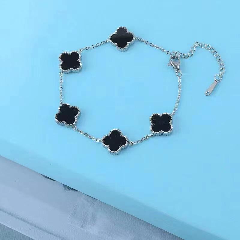 Four-leaf Clover Bracelet Double-sided Titanium Steel Does Not Lose Color Five Flowers Fashion Simple and Versatile Delicate Bracelet