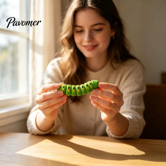 3D Printed Caterpillar Toy 1/5/10Pcs Figurine, Movable Joints Fidget Articulated Toy, Realistic Insect Figure for Stress Relief Educational