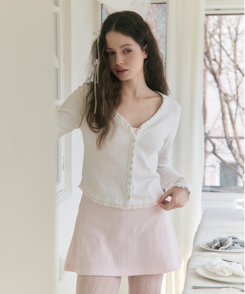 Lojanneu Sweet Dreams Button Mini Dress (Pink)