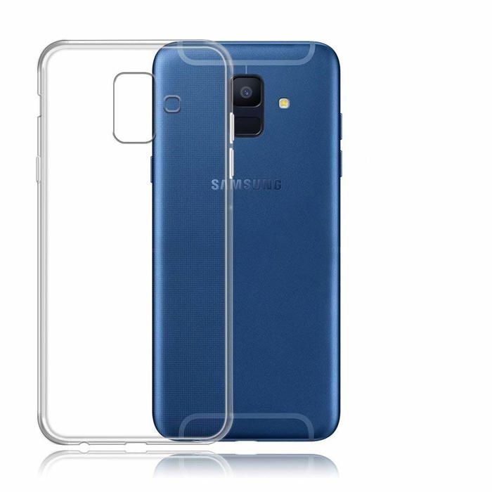 Coque et tour de cou pour Samsung Galaxy A6 2018 A600 - TPU Souple Transparent Cordon Noir réglable Phonillico®