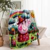 Peppa Pig Print Blanket - Soft & Comfortable, for Bedroom, Travel, Sofa, Home Decoration - Birthday Christmas Gift for Friend