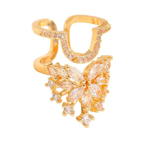 Nail Ring 3D Butterfly Flower Wing Design Detachable Nail Cap Ring Set Sparkling