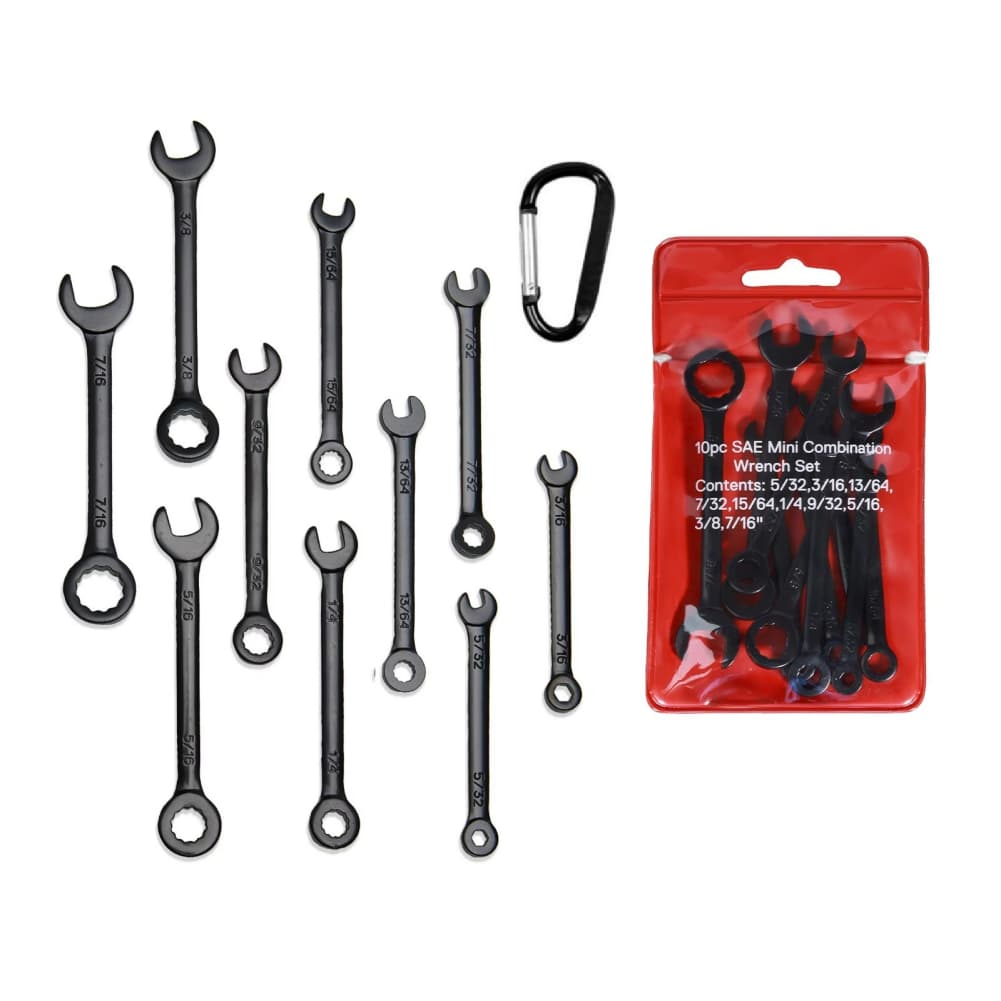 Open-end Tool Kit Metric Wrench Set Metric 4mm-11mm Compact Storage Tool Set D-ring Clip 45 Steel Rust Resistant