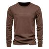 Cotton Long Sleeve Men's T-shirt Solid Color Letter Print Casual T-shirts for Men Spring Tops Tee Men Clothing