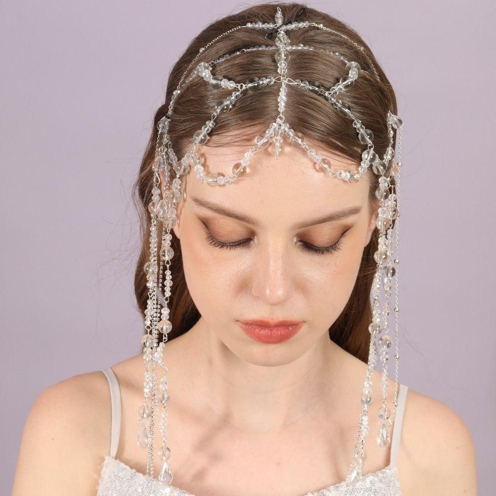 Fairy Glitter Beaded Forehead Ornament Rhinestone Head Chain  Wedding Styling Accessories