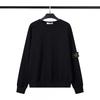 STONE Classic Solid Color Crewneck Sweatshirt Men Women Casual Long Sleeve Pullover With Badge Loose Fit Teenagers