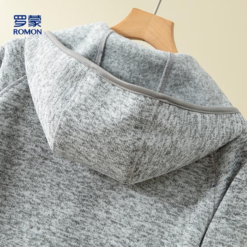 Romon Women's Heather Fabric Hooded Cardigan Jacket