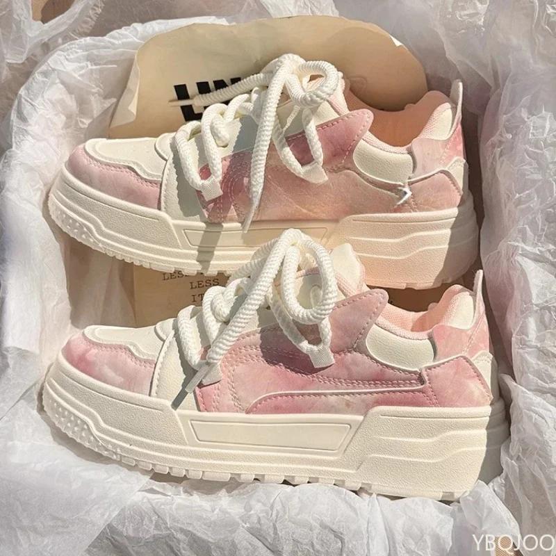 Women's Walking Shoes  Spring New Fashionable Thick Soled Comfortable Running Shoes Outdoor Leisure Sports Tennis Shoes