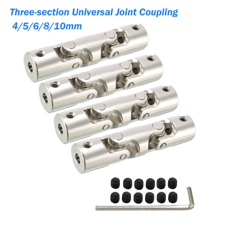 

Metal Cardan Joint Motor Connector 4/5/6/8/10mm RC Boat Car Shaft Coupler Three-section Universal Joint Coupling Gimbal 6mm-6mm(1PCS)