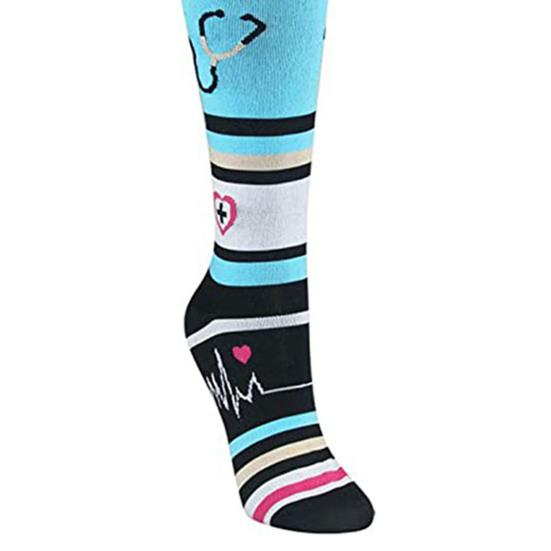 4 Pairs Compression Socks for Men Women Knee High Compression Support Circulation Socks for Medical Running Nursing Athletic