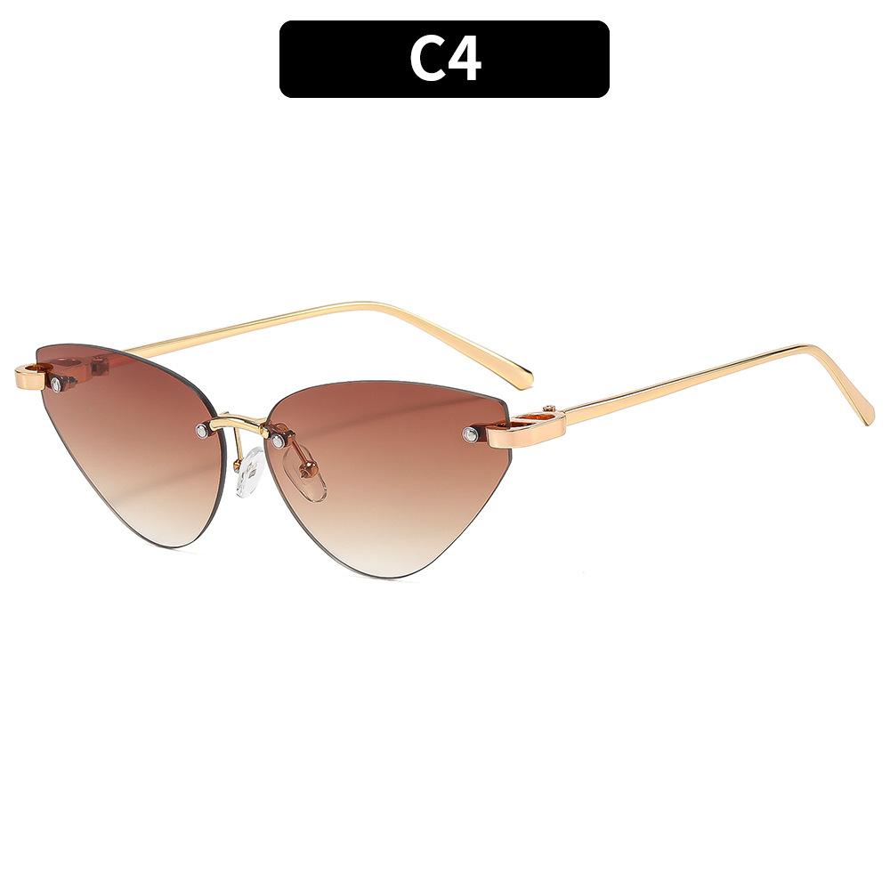 Fashion Rimless Triangle Sunglasses Women Trendy Personality Stylish Sun Glasses