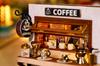 CUTEROOM Miniature Dollhouse Model Cafe with LED DIY Birthday Home Decoration for Family and Friends Kit, House, Lights, Craft, Gift, (QT048)