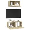 2 Piece TV Cabinet Set Sonoma Oak Effect Particle Board