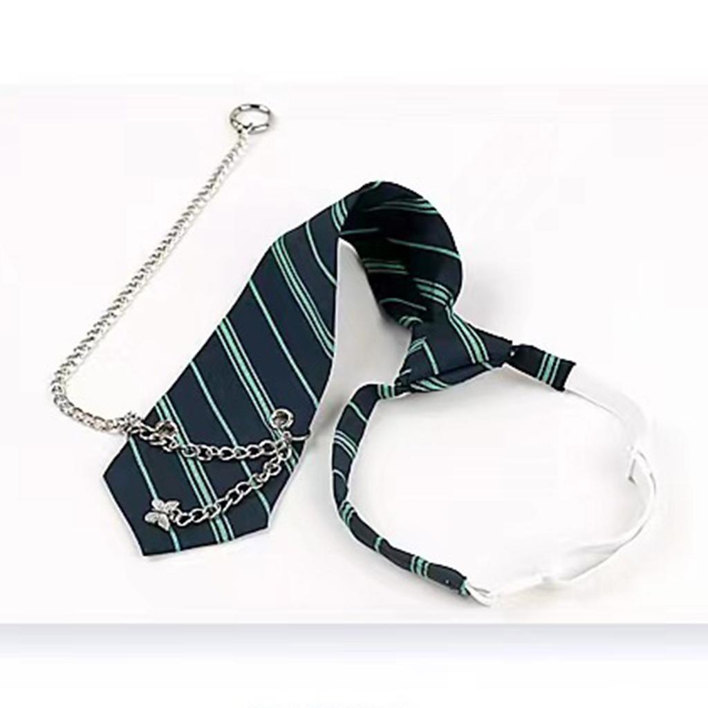 Elegant JK Necktie with Gothic Metal Chain Butterfly Pendant Stylish Bowtie for Men and Women