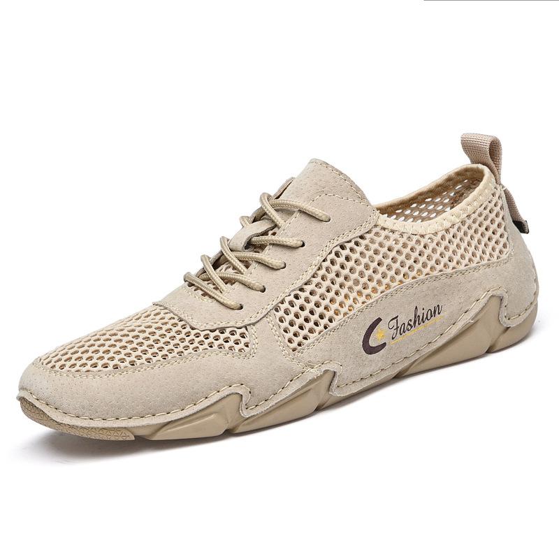 Youth summer new large size casual sports shoes outdoor hollow breathable mesh shoes simple fashion men's shoes