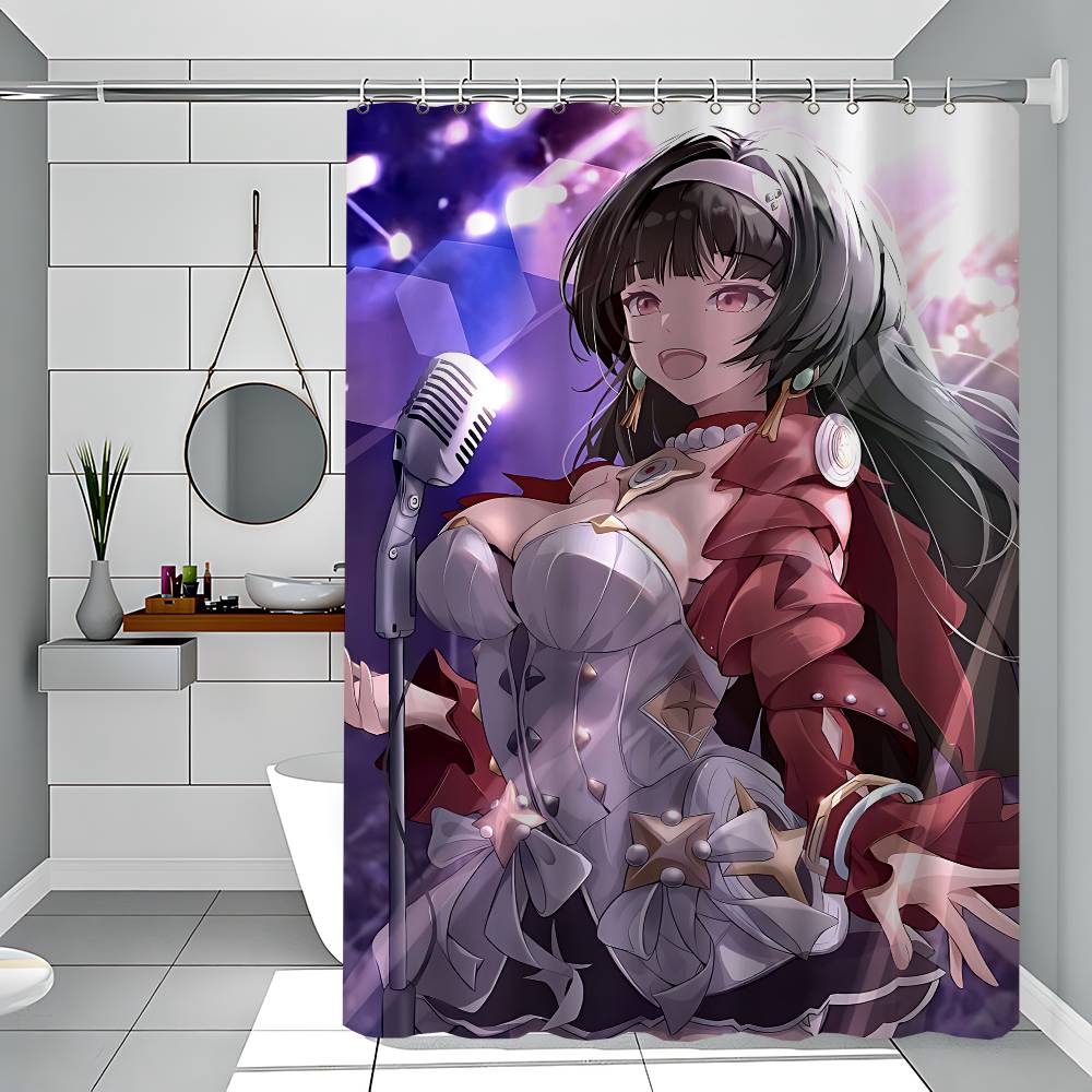 

Астра Яо Ззз Анимационный Узор Занавеска для Ванной Комнаты Водонепроницаемая Занавеска для Душа с 12 Крючками Домашний Декор 90x180 cm