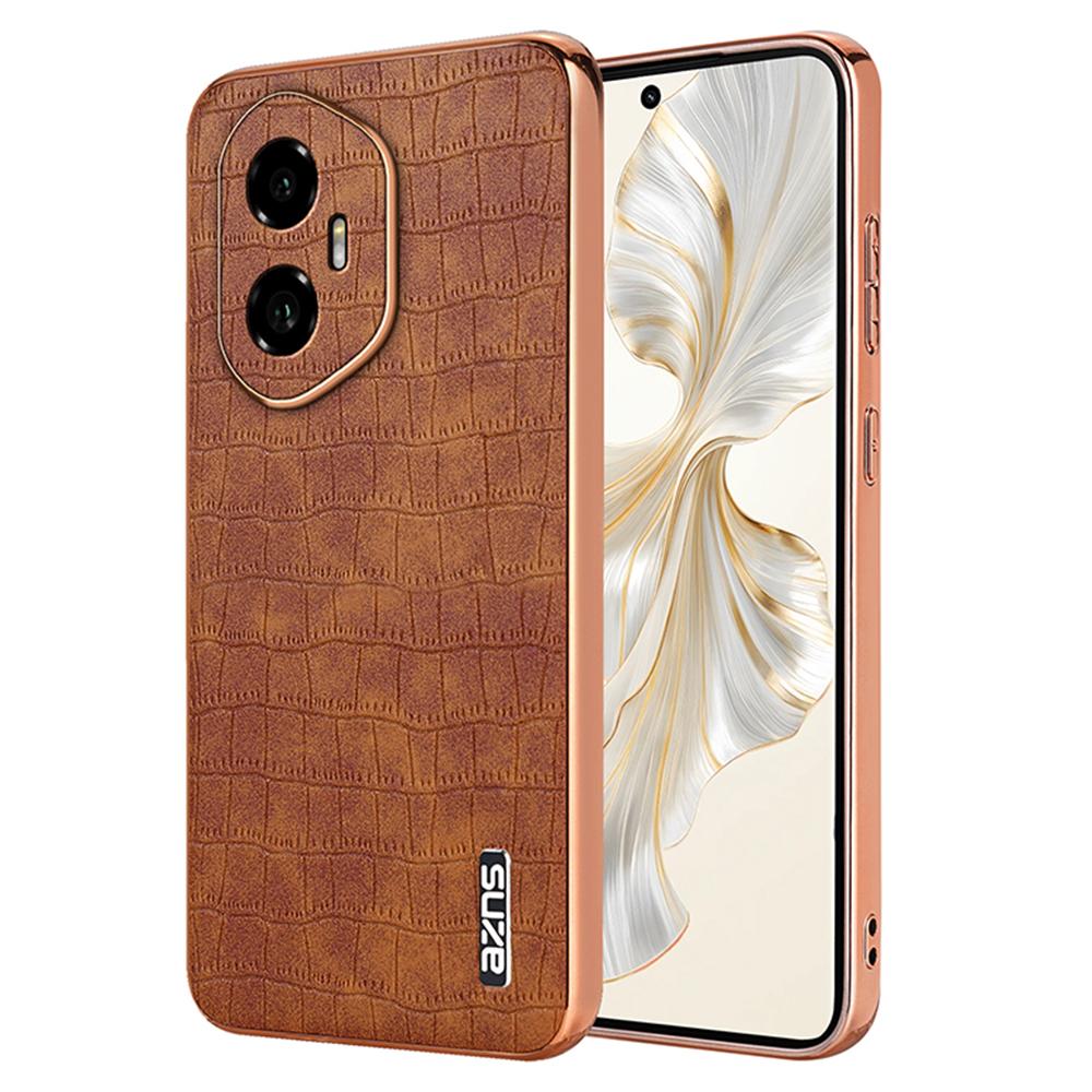 AZNS For Honor 300 Case Electroplating Crocodile Texture PU+TPU Phone Cover