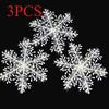3 Pcs White Snowflake Artificial Christmas Festival Party Home Decor Ornaments
