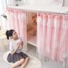 Nordic Minimalist Under-Bed and Upper Bunk Blackout Curtains - Girlish Style for Female Student Dormitories.
