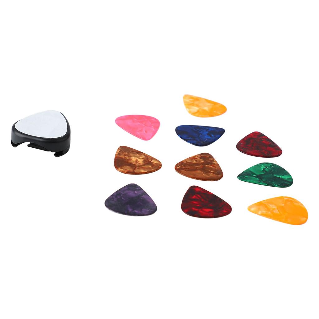 10 STK Gitarplekter og Plekterholder Sett Bærbar Bass Tilbehør Verktøy