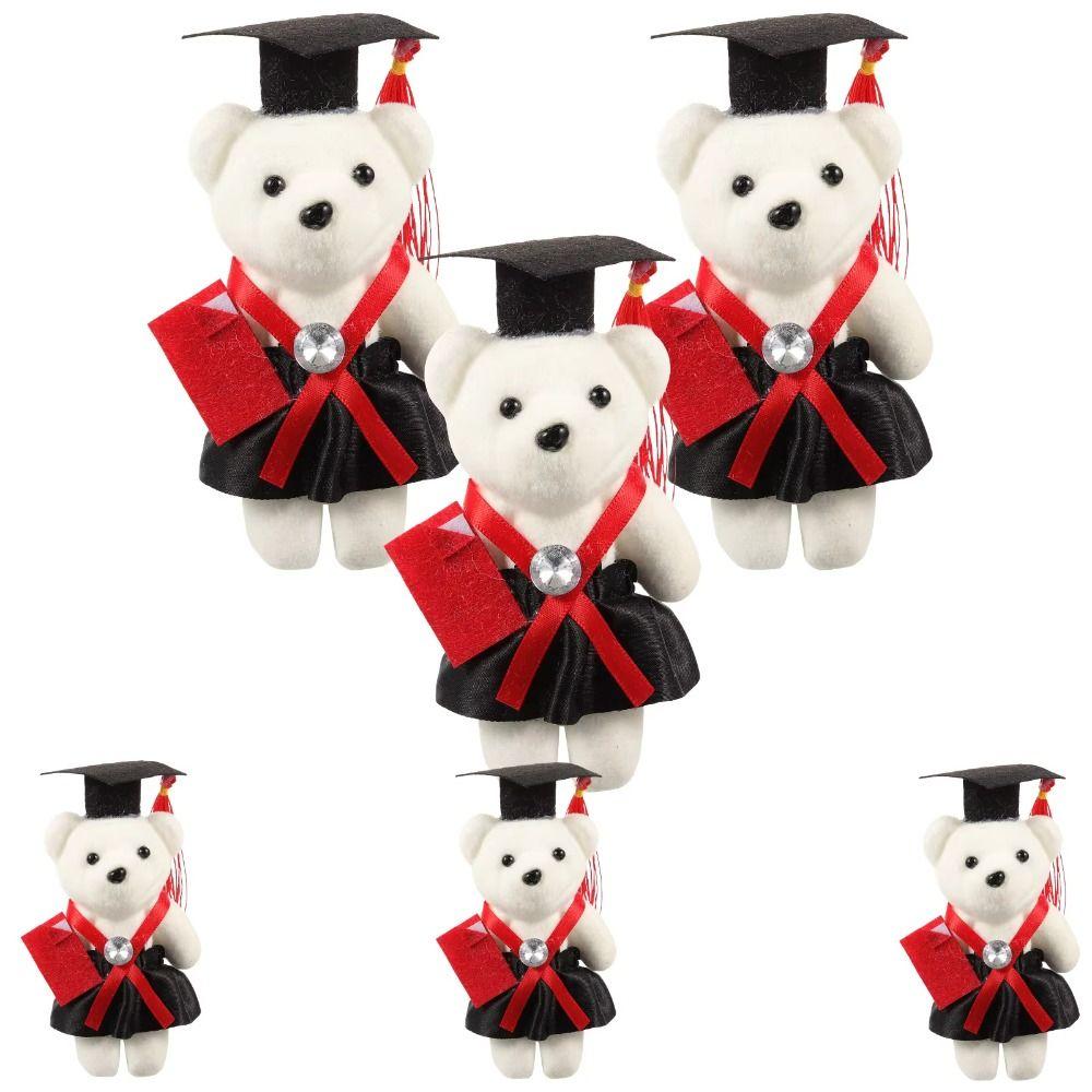 10 pcs/set Graduation Ceremony Mini Bear Flower Bouquet Doctor Cap Bear Toy  Birthday Gift