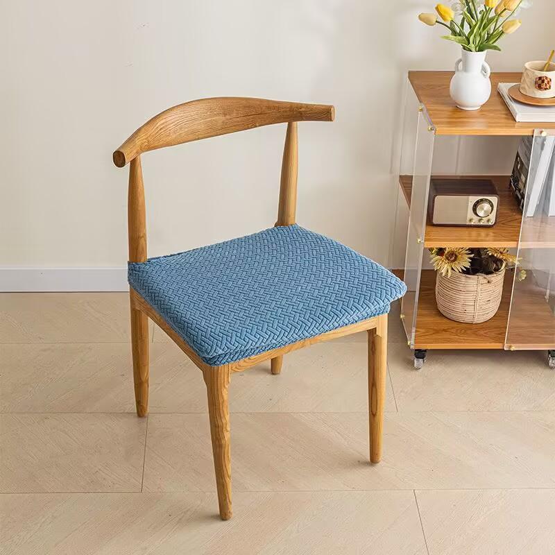 

Подушка для стула из спандекса для столовой, съемный чехол, моющийся защитный чехол для мебели синий