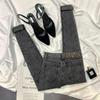 Spliced Leopard Print Stretch High Waist Tight Look Slim Hairy Edge Pencil Foot Pants Winter