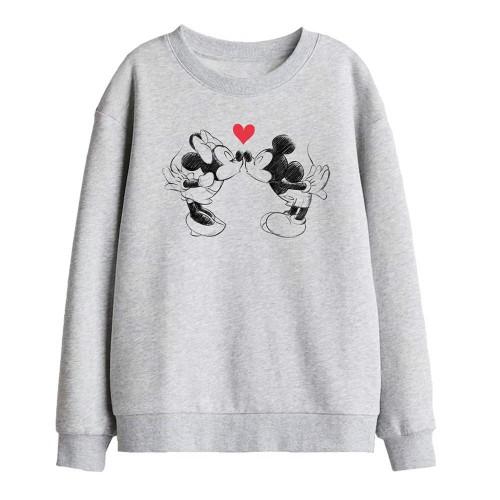 Disney Childrens/Kids Mickey Mouse & Minnie Mouse Sketch Kiss Sweatshirt