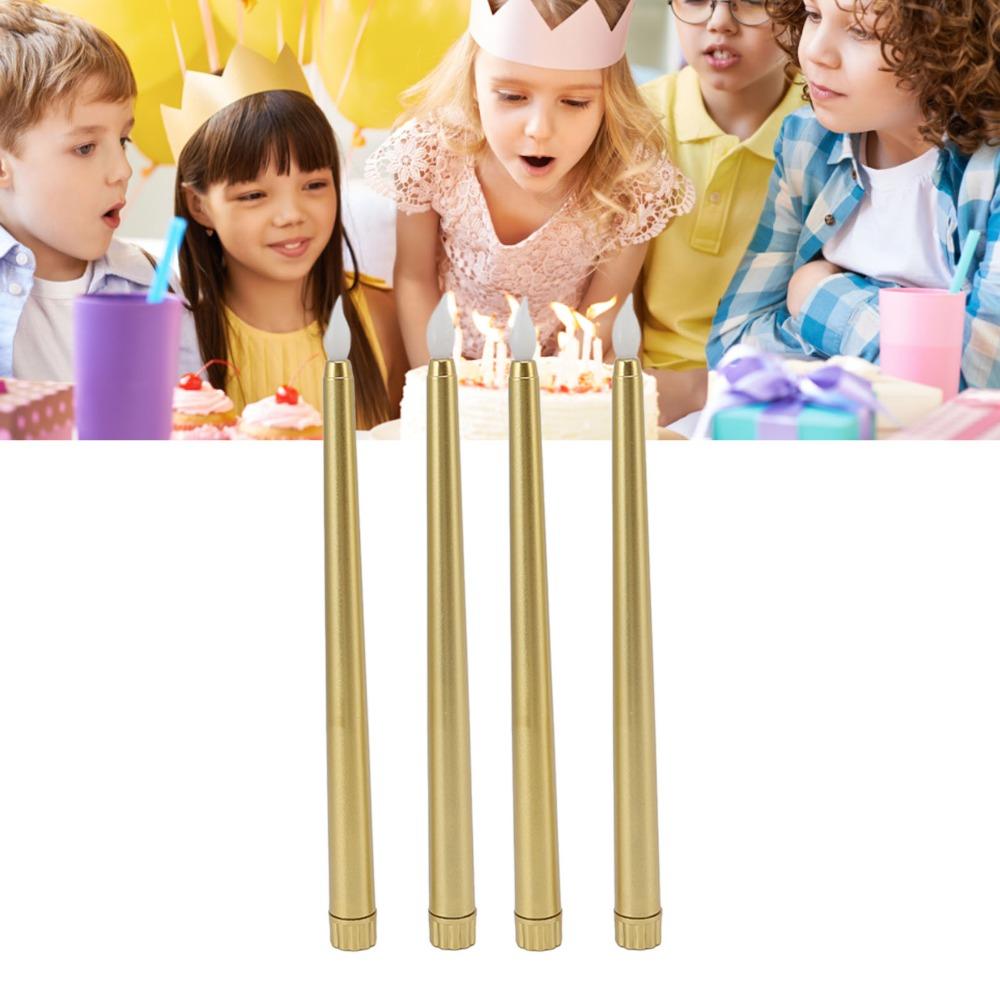 4 Pcs Warm Light Taper Candles Battery Powered LED Candle Sticks Candle Lights Christmas Decor