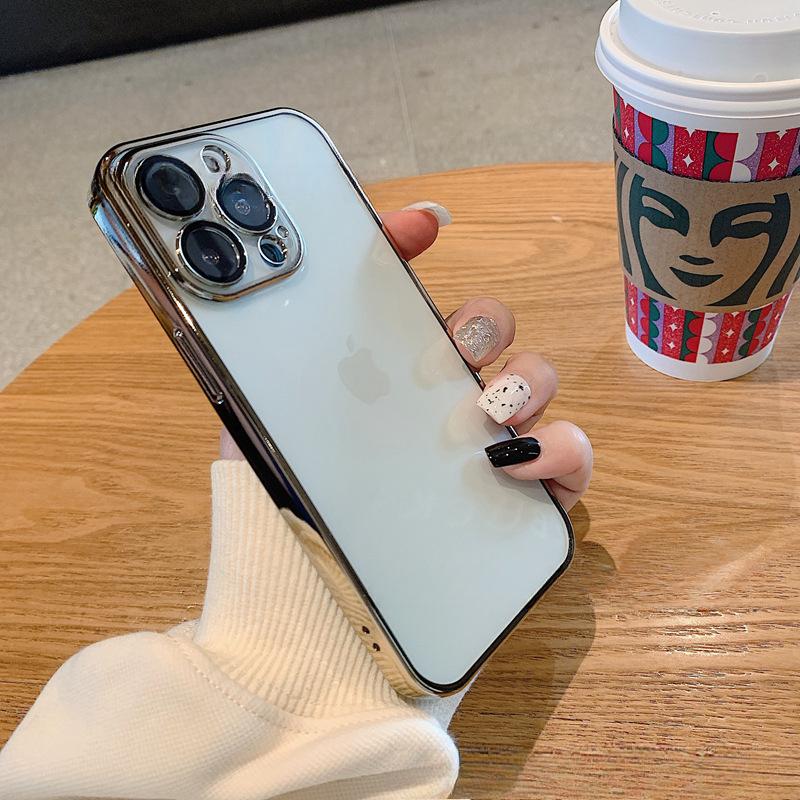 

Гальваническое покрытие подходит для чехлов для телефонов iPhone13, Apple 14ProMax прозрачный 12 противоударный 11 полная защита простые защитные чехлы iPhone12 6.1 inch