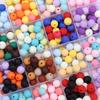 6/8/10/12/14mm Mix Colored Matte Acrylic Spacer Beads Loose Jewelry Round Beads For Making Bracelet Necklace Earring DIY Jewelry