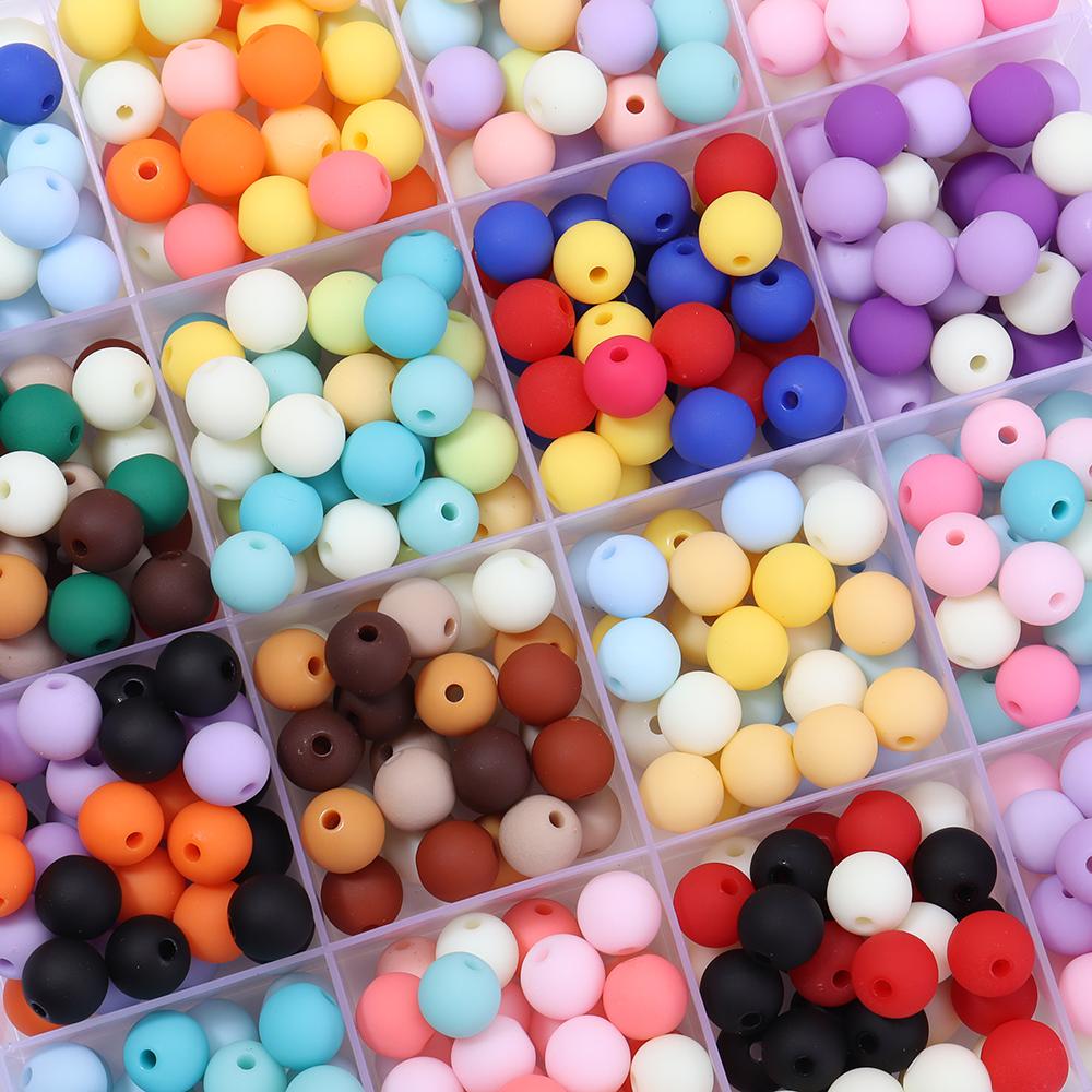 6/8/10/12/14mm Mix Colored Matte Acrylic Spacer Beads Loose Jewelry Round Beads For Making Bracelet Necklace Earring DIY Jewelry