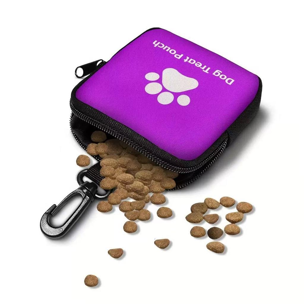 Polyester Dog Training Treat Pouch with Zipper Closure Portable Pet Snack Bag for Walking Training