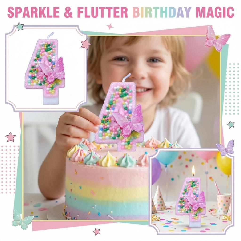 Fashion Cartoon Creative Birthday Candles Party Digital Candles