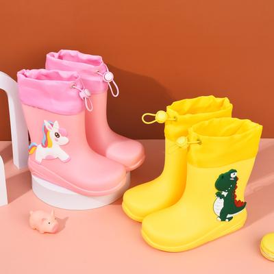 Kinderregenschuhe Jungen und Mädchen Bündel Mund Baumwolle rutschfest Wasserschuhe vier Jahreszeiten Cartoon niedlich Prinzessin Regenstiefel Kindergummischuhe