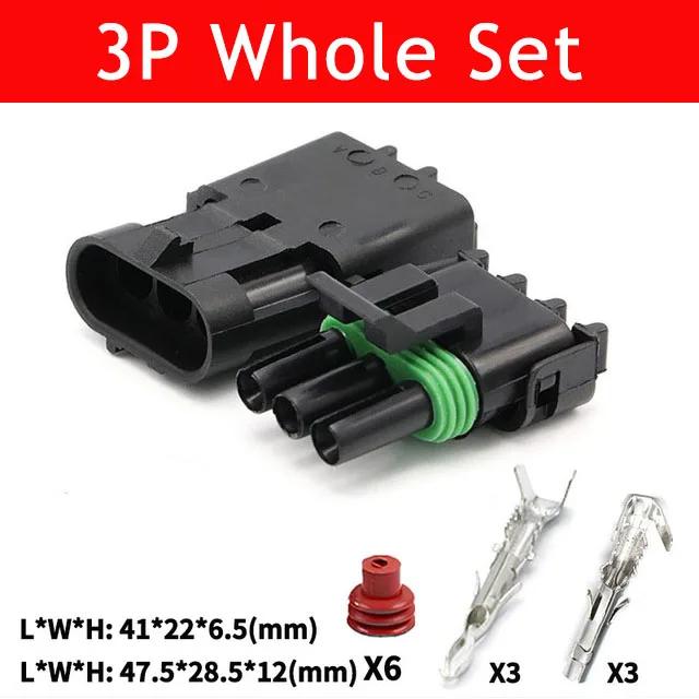 5/20/100 Sets Delphi Automotive Connector 2.5 Series 1 2 3 4 6 Pin GM Electrical Female Male Weather Pack Automobile Socket Plug