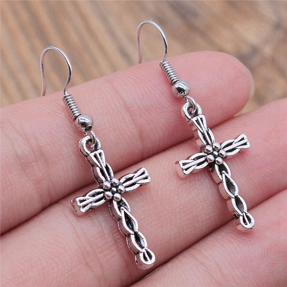 Casual Handmade Cross Amulet Drop Earrings Thoughtful Friendship Gift for Office Wear