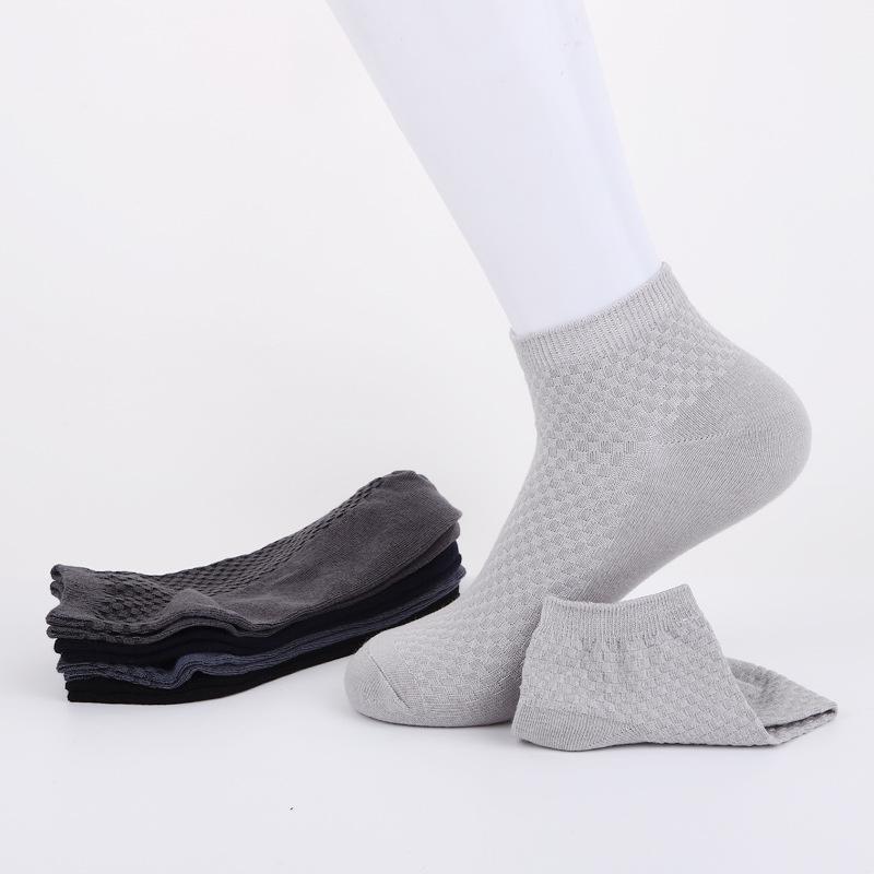 Bamboo Fiber Men's Breathable Short Socks for Spring and Summer - Business Casual