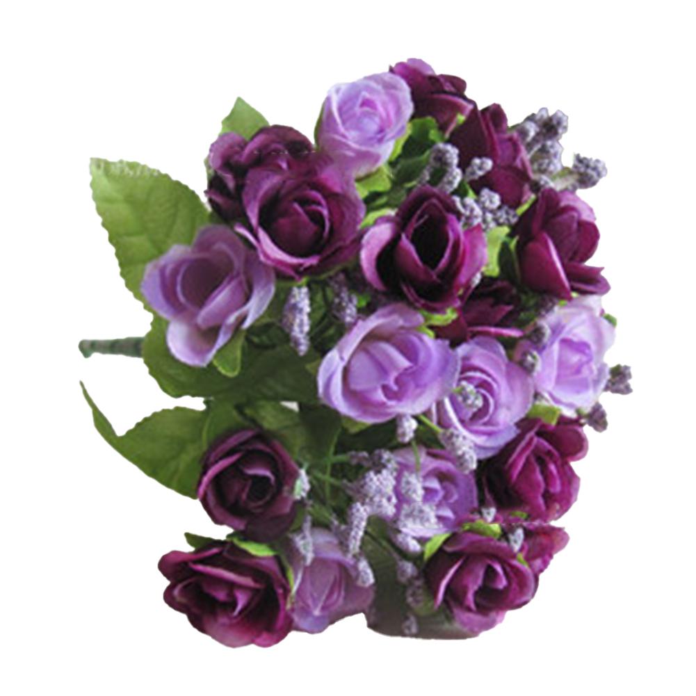 1 Bunch Artificial Flower, 21-head Colored Simulation Roses Silk Flowers, Fake Home Garden Diy Decoration Shooting Props